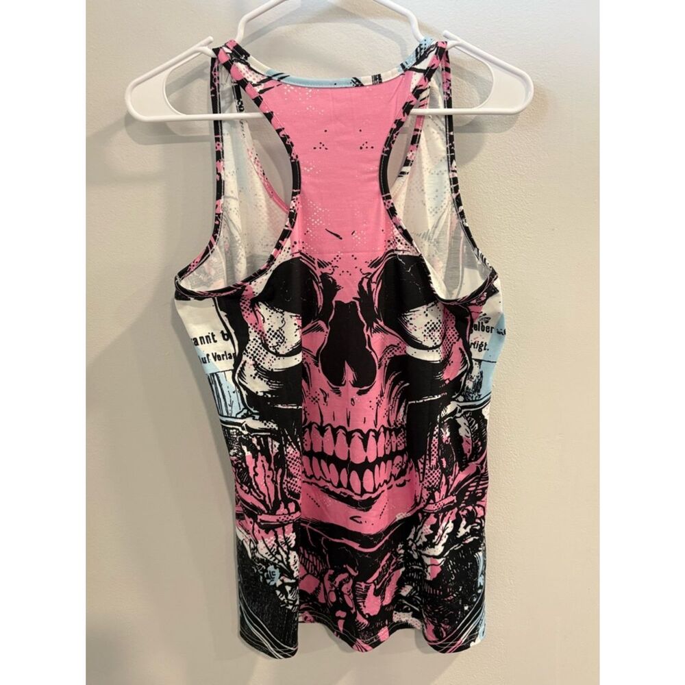 Pink Skull Graphic Racerback Tank Top - Picture 8 of 9